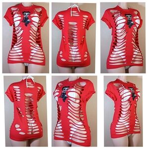 Red Custom Gothic Betty Boop Tee